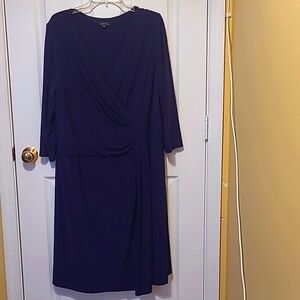 Tahari Purple Mock Wrap Dress – 20W